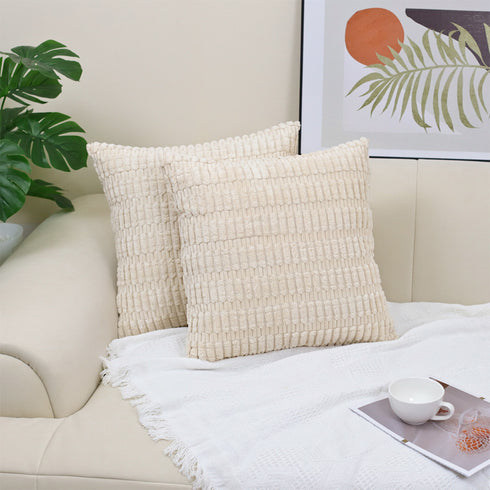 Corduroy Decorative Throw Pillow Covers Soft Boho Striped Modern Farmhouse Christmas Home Decor For Sofa Living Room Couch Bed